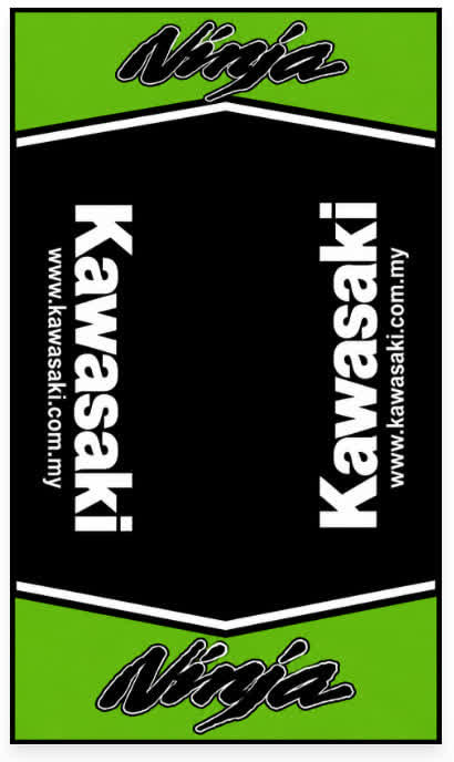 فرش زیر موتور سیکلت 220×80 سانتیمتر | KAWASAKI